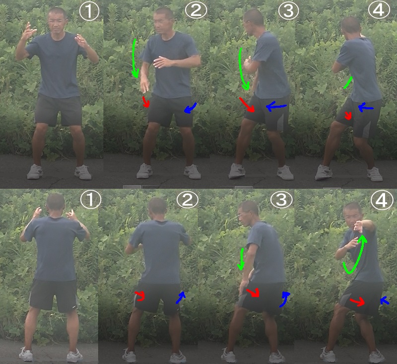 翻身旋による「撩陰」